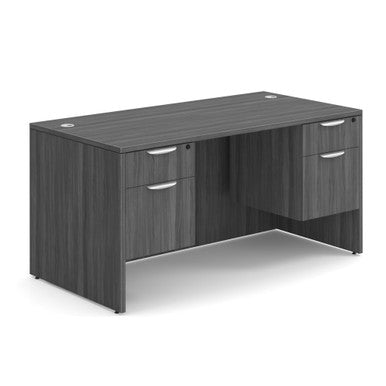 OfficeSource OS Laminate Collection Double 3/4 Pedestal Desk