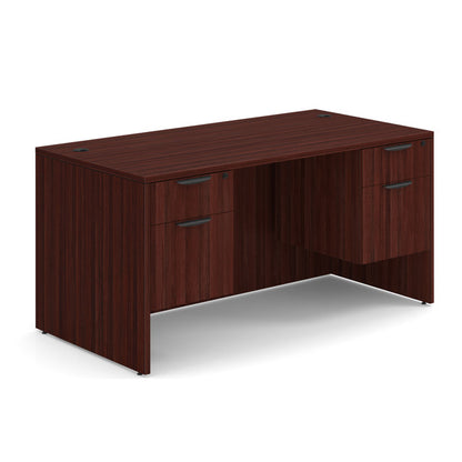 OfficeSource OS Laminate Collection Double 3/4 Pedestal Desk