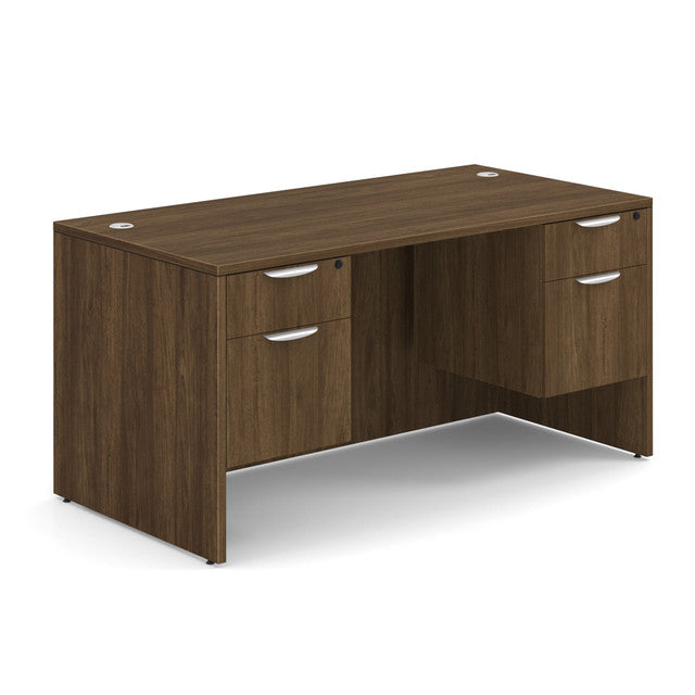 OfficeSource OS Laminate Collection Double 3/4 Pedestal Desk