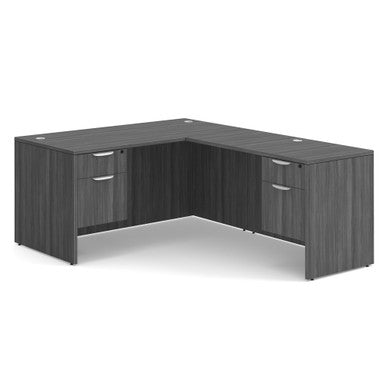 OfficeSource OS Laminate Collection Double 3/4 Pedestal ''L'' Desk - 60'' x 30''