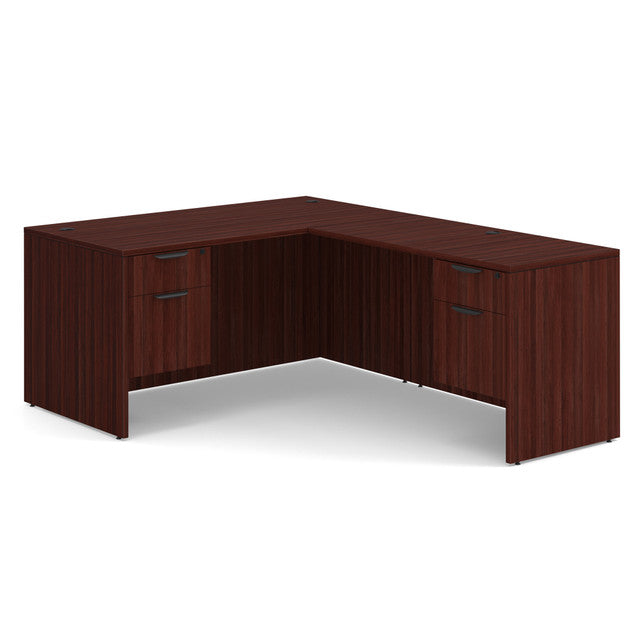 OfficeSource OS Laminate Collection Double 3/4 Pedestal ''L'' Desk - 60'' x 30''