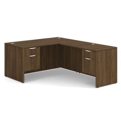 OfficeSource OS Laminate Collection Double 3/4 Pedestal ''L'' Desk - 60'' x 30''