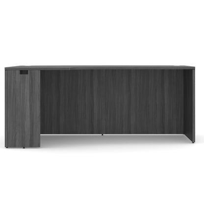 OfficeSource OS Laminate Collection Bow Front Desk with Left Corner Extension