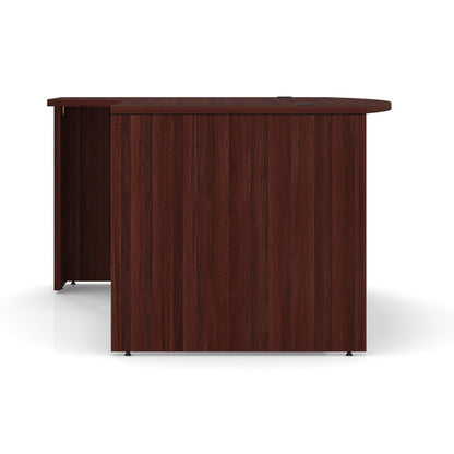 OfficeSource OS Laminate Collection Bow Front Desk with Left Corner Extension