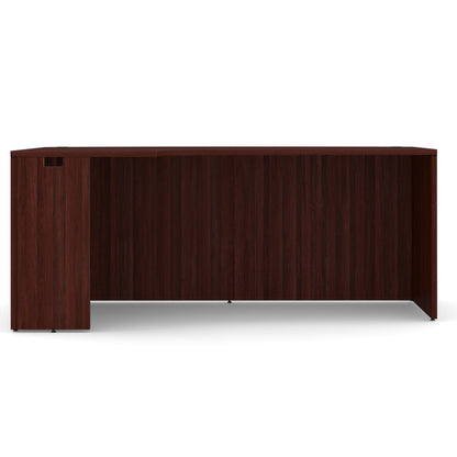 OfficeSource OS Laminate Collection Bow Front Desk with Left Corner Extension