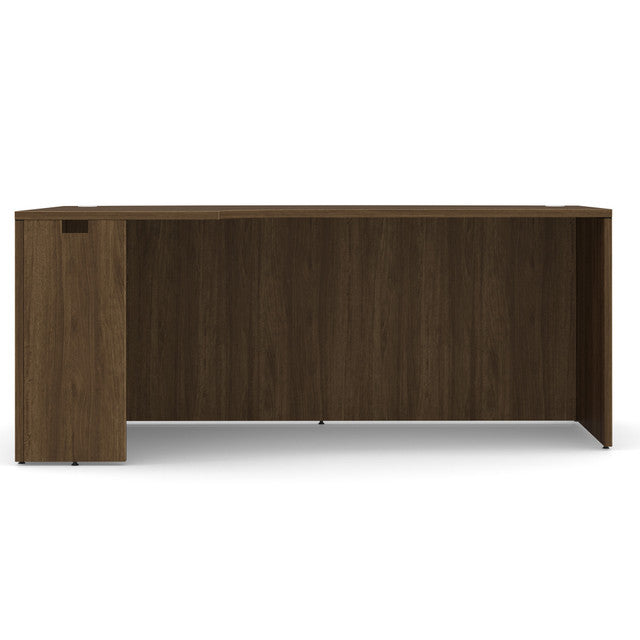 OfficeSource OS Laminate Collection Bow Front Desk with Left Corner Extension