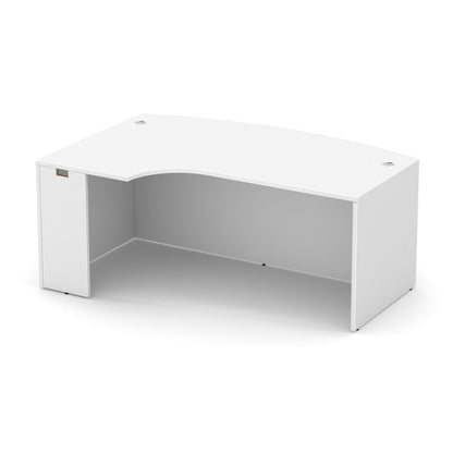 OfficeSource OS Laminate Collection Bow Front Desk with Left Corner Extension