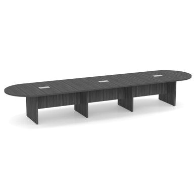 OfficeSource | OS Laminate Conference Tables | Expandable Racetrack Conference Table with Slab Base