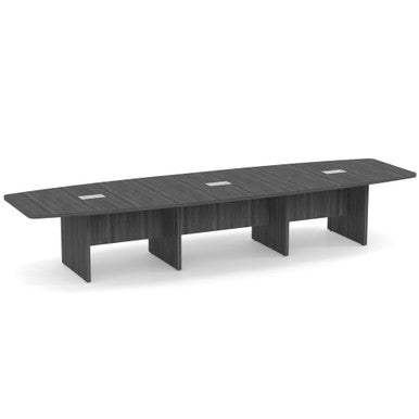 OfficeSource | OS Laminate Conference Tables | Expandable Boat Shaped Conference Table with Slab Base