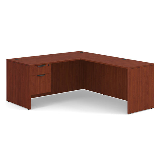 OfficeSource OS Laminate Collection Single 3/4 Pedestal ''L'' Desk