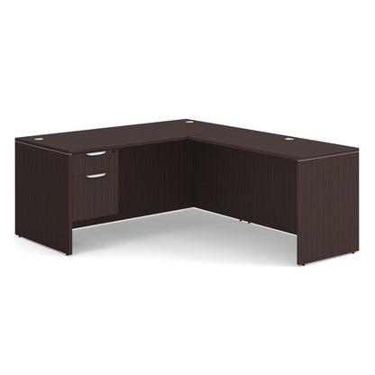 OfficeSource OS Laminate Collection Single 3/4 Pedestal ''L'' Desk