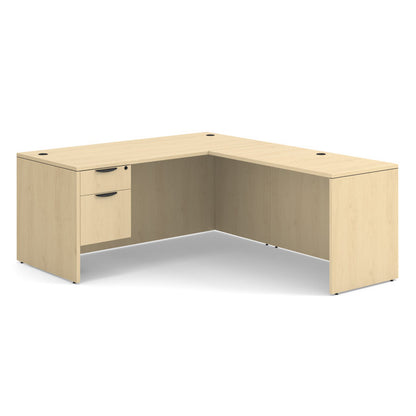 OfficeSource OS Laminate Collection Single 3/4 Pedestal ''L'' Desk