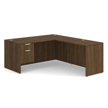 OfficeSource OS Laminate Collection Single 3/4 Pedestal ''L'' Desk