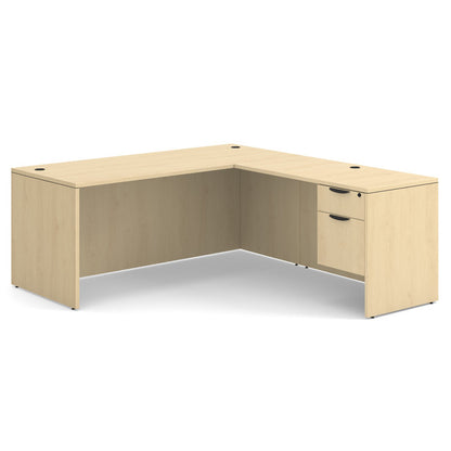 OfficeSource | OS Laminate Collection | Single 3/4 Pedestal ''L'' Desk - 71'' x 30''