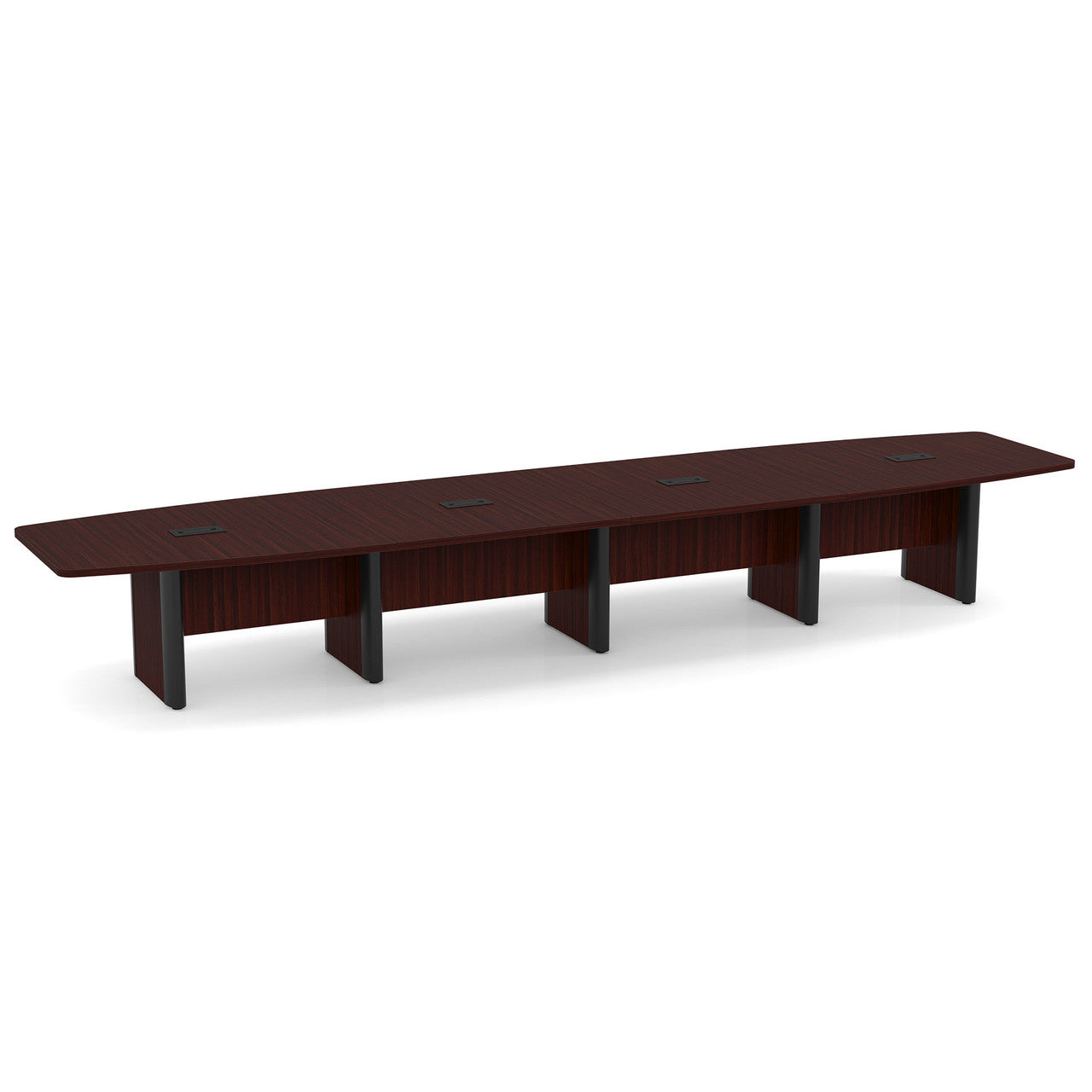 OfficeSource | OS Laminate Conference Tables | Expandable Boat Shaped Conference Table with Elliptical Base