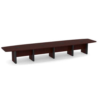 OfficeSource | OS Laminate Conference Tables | Expandable Boat Shaped Conference Table with Elliptical Base