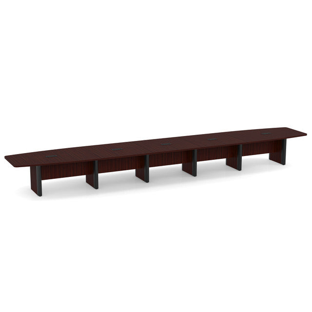 OfficeSource | OS Laminate Conference Tables | Expandable Boat Shaped Conference Table with Elliptical Base