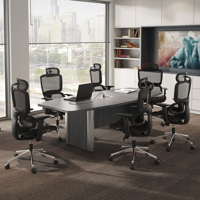 OfficeSource | OS Conference Tables | Boat Shaped Conference Table with Elliptical Base