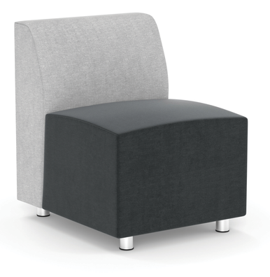 OfficeSource | Integrate | Armless Modular Chair with Silver Post Legs