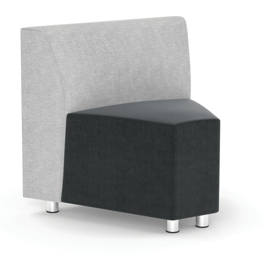 OfficeSource | Integrate | Armless Corner Modular Chair with Silver Post Legs