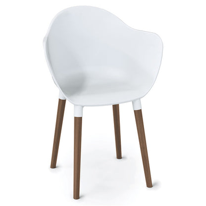 OfficeSource Allure Collection Plastic Bucket Chair with Light Wood Legs