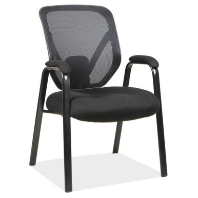 OfficeSource OS Big & Tall Collection Mesh Back Guest Chair with Arms and Black Frame