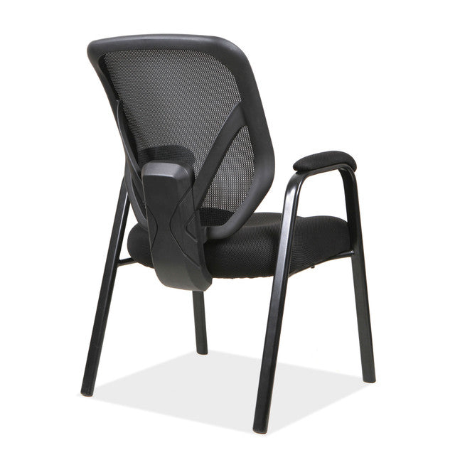 OfficeSource OS Big & Tall Collection Mesh Back Guest Chair with Arms and Black Frame