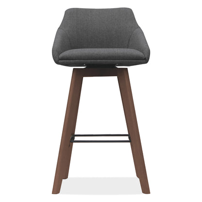 OfficeSource | Arbor | Swivel Stool with Brown Wood Legs