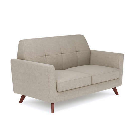 OfficeSource | Partridge | Loveseat with Light Wood Legs