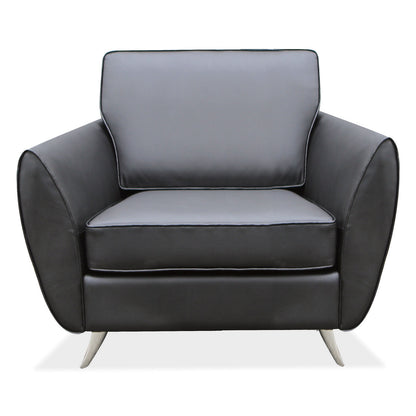 OfficeSource | Sterling | Club Chair with Brushed Chrome Legs