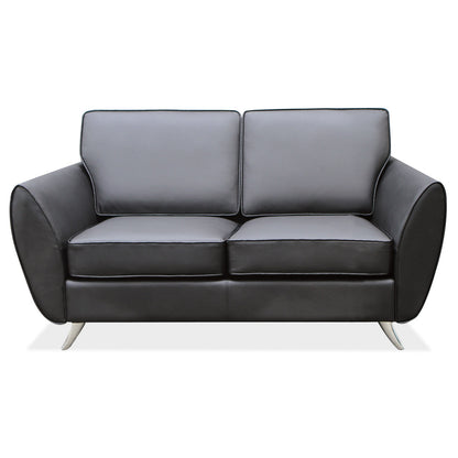 OfficeSource | Sterling | Loveseat with Brushed Chrome Legs