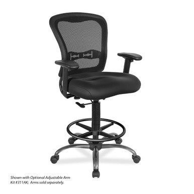 OfficeSource | Spice | Armless, Mesh Back Task Stool with Antimicrobial Seat, Footring and Titanium Steel Base