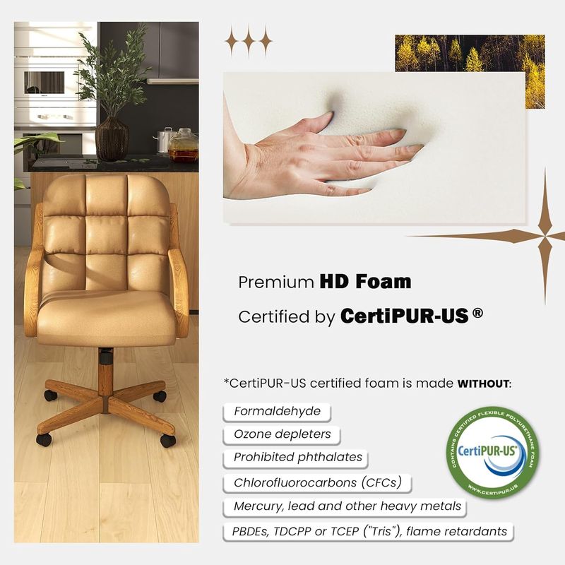 Chromcraft Douglas D9520 Casual Dining Chair Caster Swivel Tilt Fabric Dinning Chair with PU upholstery