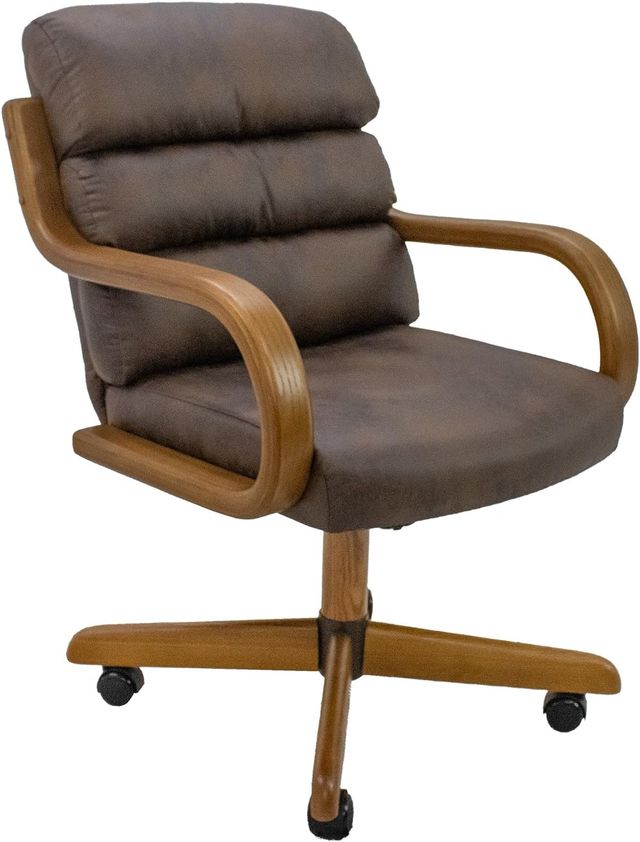 Chromcraft Douglas D9550 Casual Dining Chair Caster Swivel Tilt Fabric Dinning Chair with MOCHA farbic