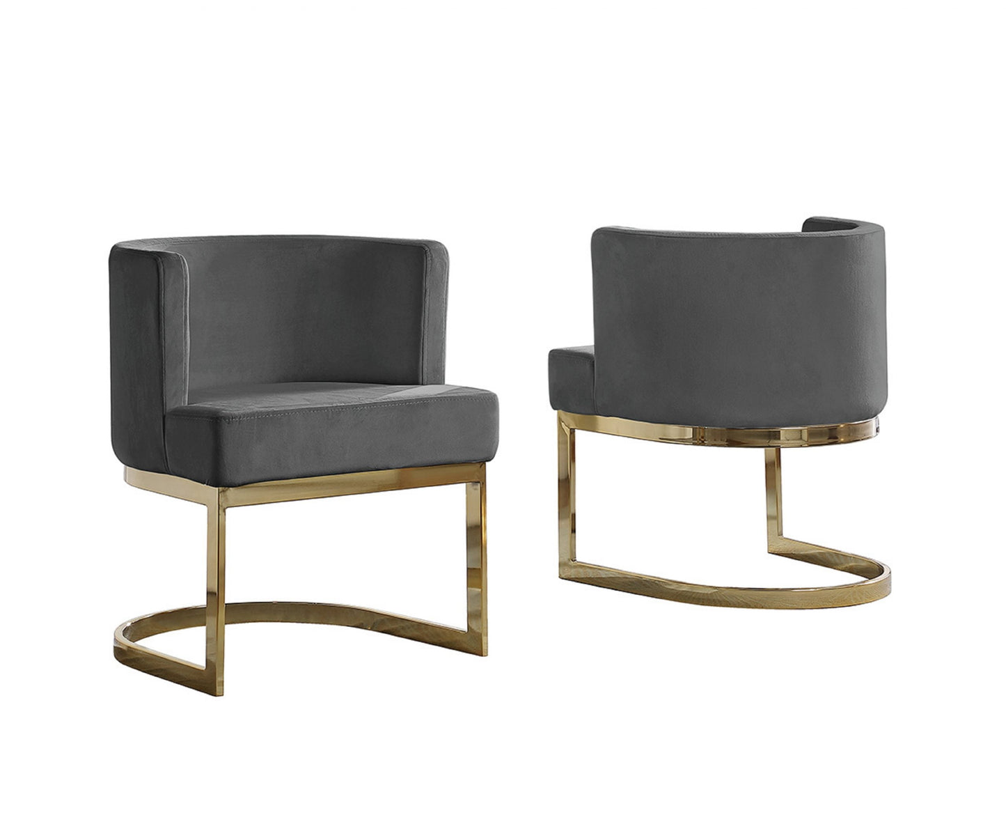 Velvet Side Chair with Gold, Chrome Base – Single