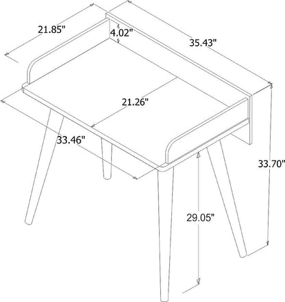 Manhattan Comfort Hampton 35.43 Home Office Desk