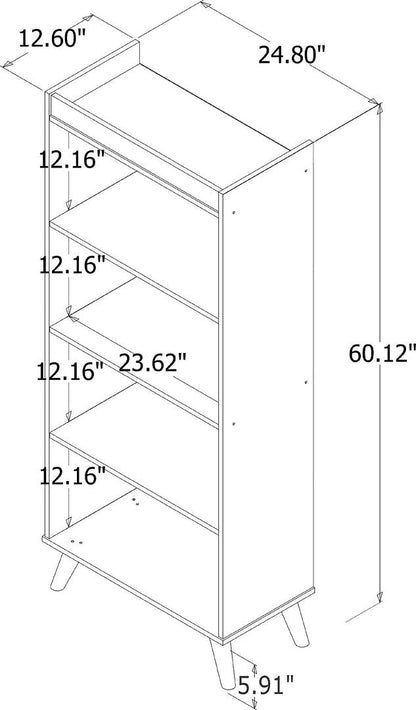 Manhattan Comfort Hampton 4-Tier Bookcase