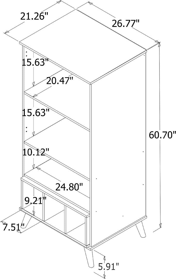 Manhattan Comfort Hampton 26.77 Display Cabinet