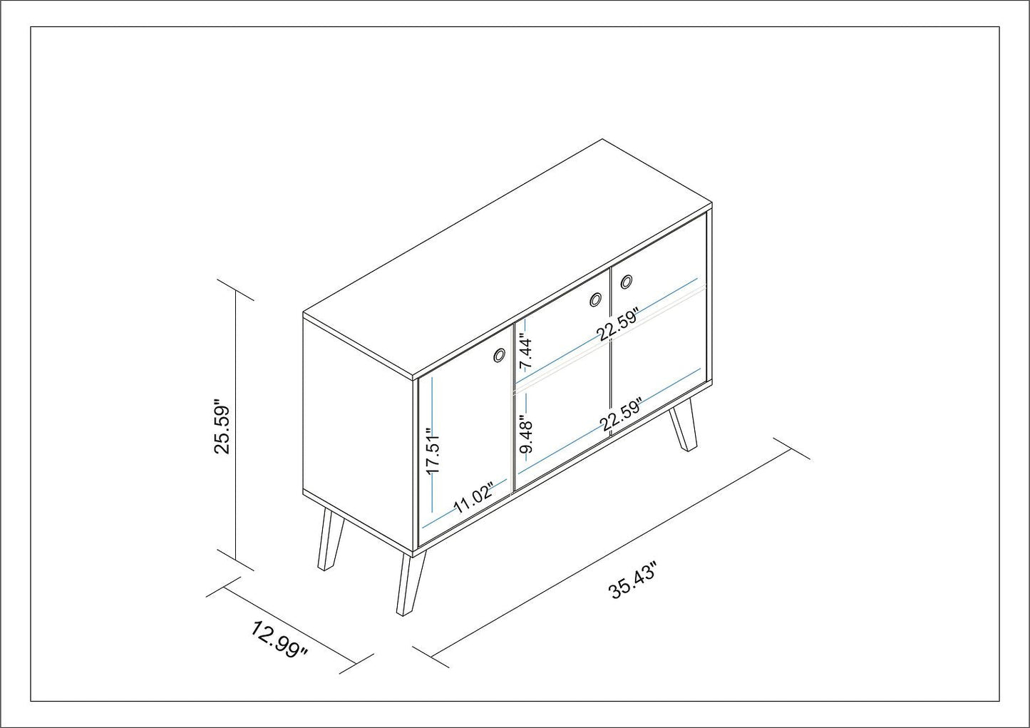 Manhattan Comfort Bromma 35.43" Sideboard 2.0