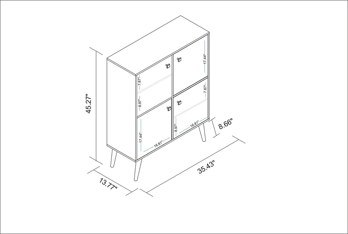 Manhattan Comfort Avesta 45.28 High Double Cabinet