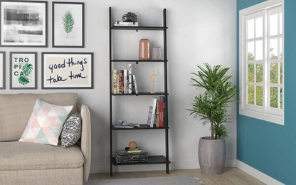 Manhattan Comfort Cooper 5-Shelf Floating Ladder Bookcase