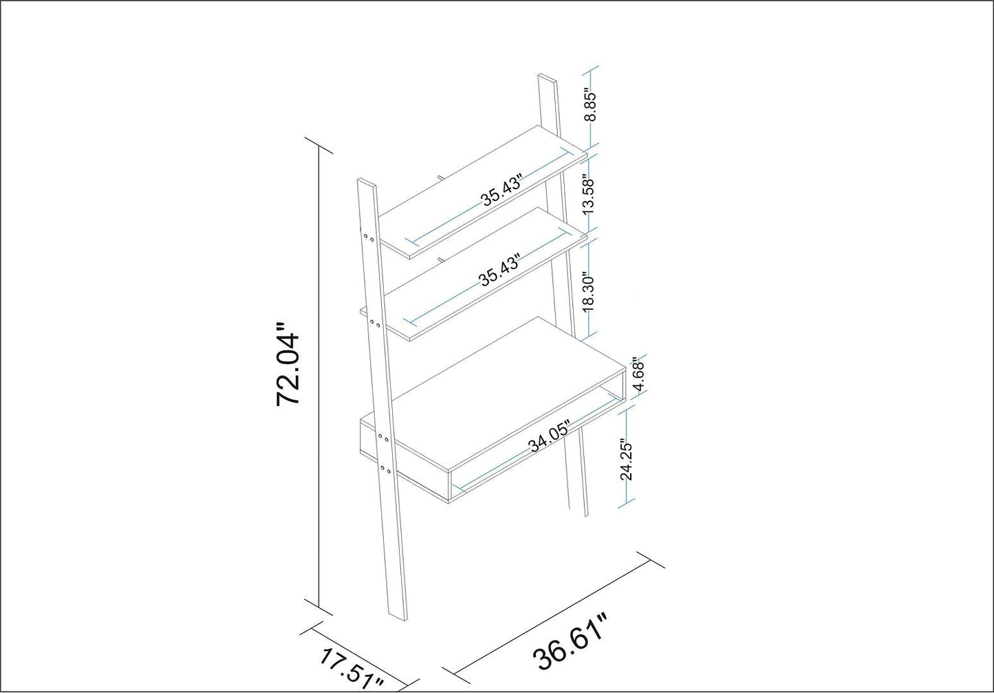 Manhattan Comfort Cooper Ladder Desk