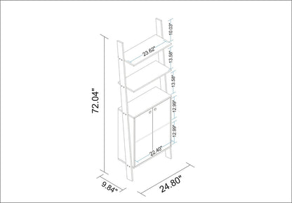 Manhattan Comfort Cooper Ladder Display Cabinet with 2 Floating Shelves in Black