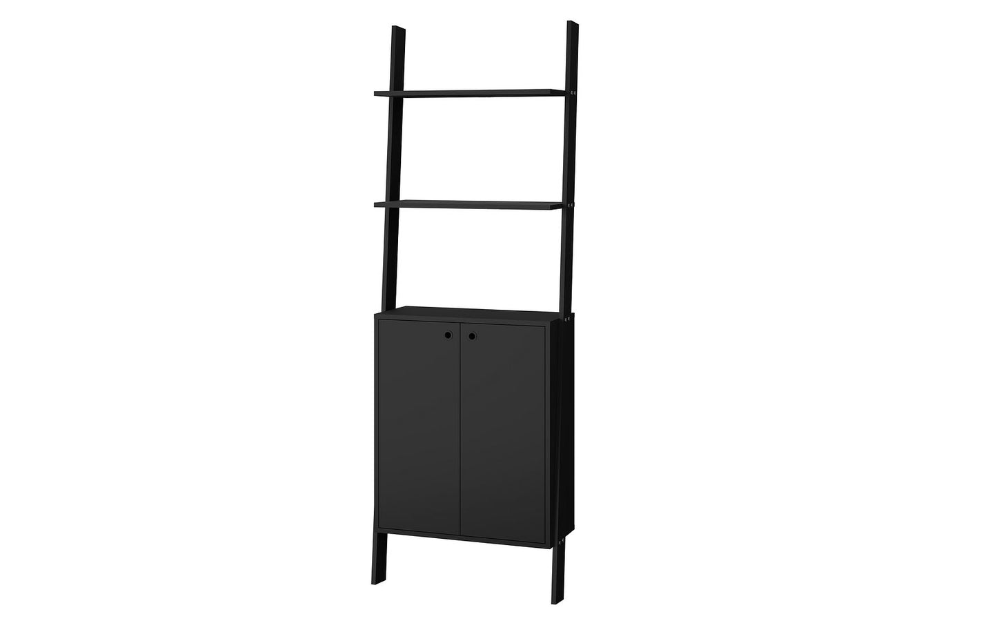 Manhattan Comfort Cooper Ladder Display Cabinet with 2 Floating Shelves in Black