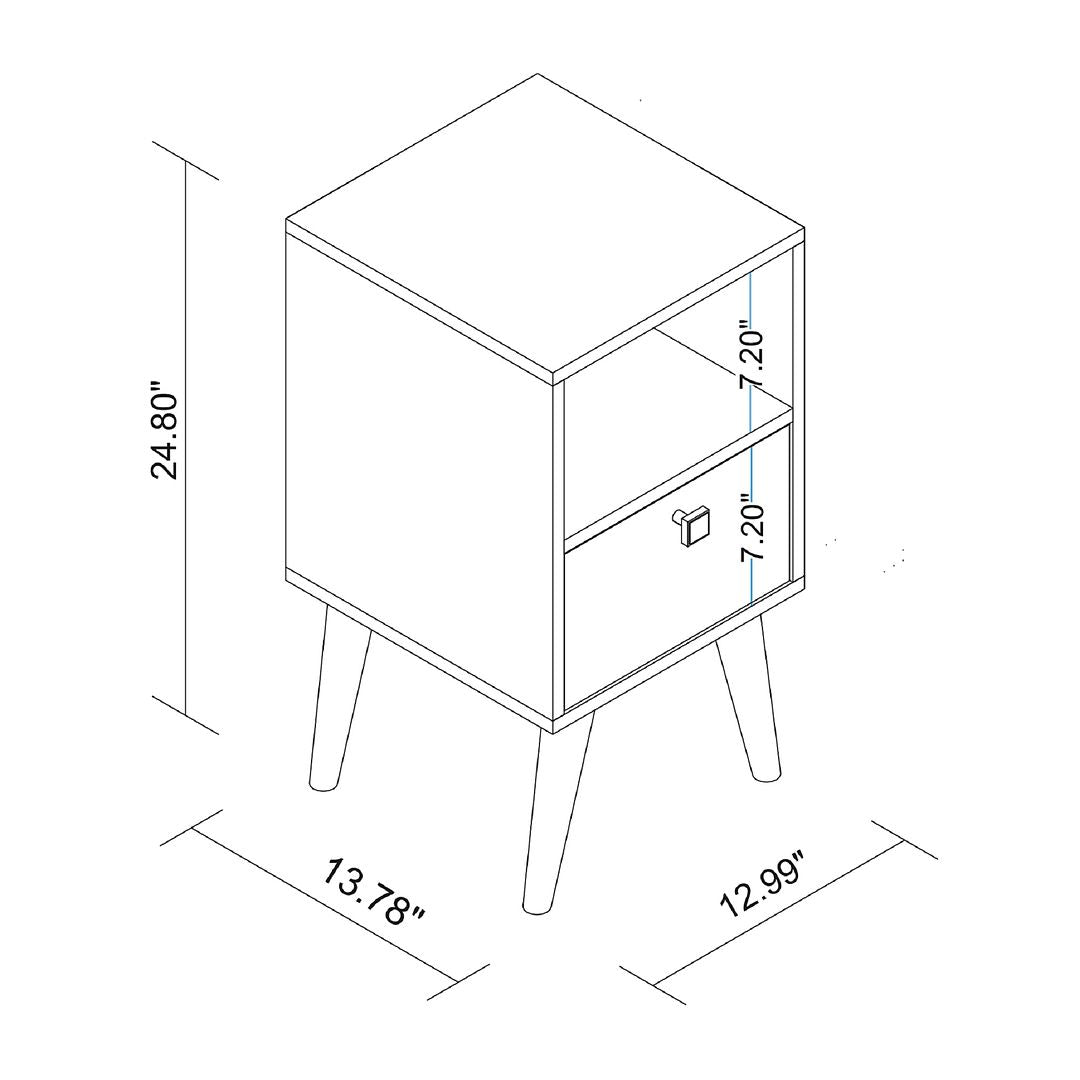 Manhattan Comfort Abisko Side Table White