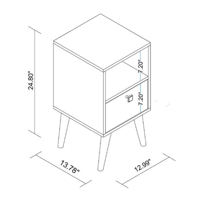 Manhattan Comfort Abisko Side Table White