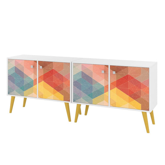 Manhattan Comfort 2- Piece Avesta Double Side Table