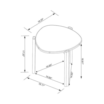 Manhattan Comfort Mid-Century Modern Gales End Table and Coffee Table with Solid Wood Legs