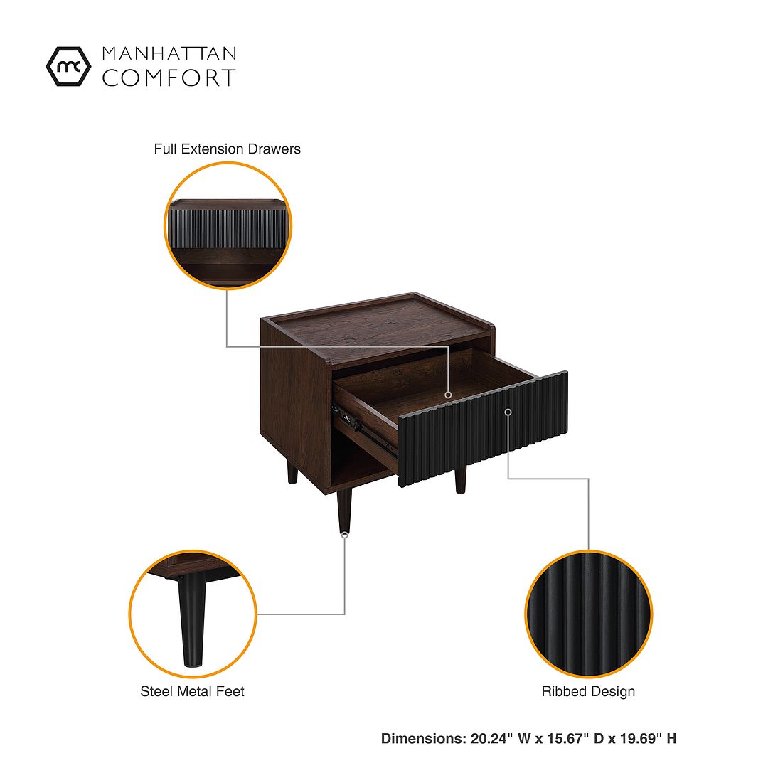 Manhattan Comfort Duane End Table and Coffee Table
