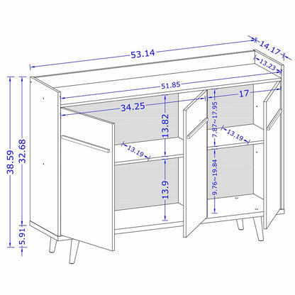 Manhattan Comfort Bradley 53.54 Buffet Stand Mid Century Modern